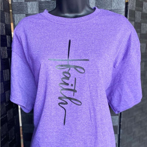Dani Purple & Black Faith Short Sleeve Tee - Picture 4 of 5